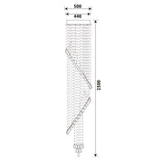 Valerie Long Ring Drop Chrome and Clear 7 Light Chandelier - Lighting.co.za