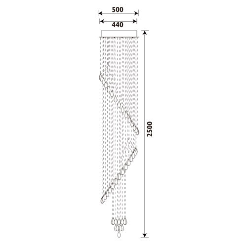 Valerie Long Ring Drop Chrome and Clear 7 Light Chandelier - Lighting.co.za