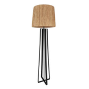 Giraffe Quad Black Metal And Raffia Wrap Shade Floor Lamp - Lighting.co.za