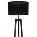 Marlow Dark Stain Wood And Hessian Shade Floor Lamp - Lighting.co.za