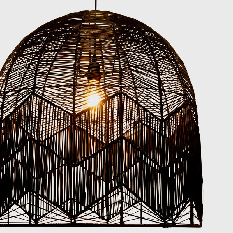Satori Natural | Black | White Rattan Pendant Light 2 Sizes - Lighting.co.za