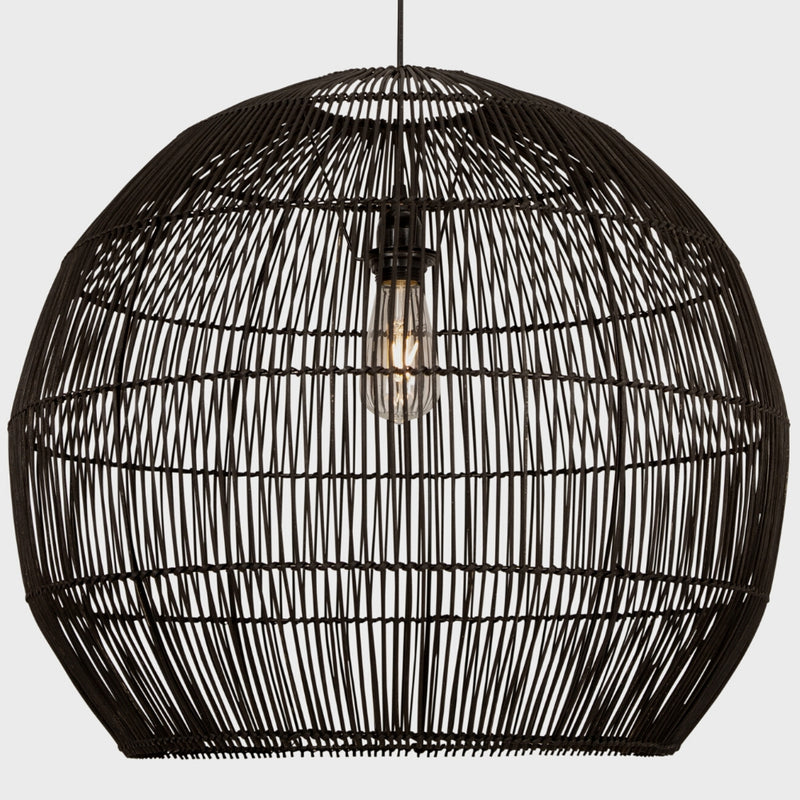 Lamaria Black or White Woven Rattan Pendant Light - Lighting.co.za