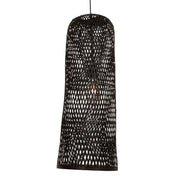 Jellis Organic Cloche Black Natural Woven Rattan Pendant Light - Hanging Lights - Lighting.co.za