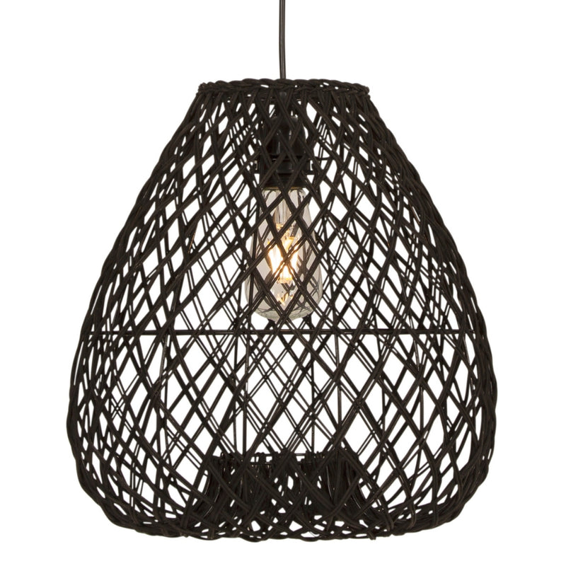 Albert Natural or Black Rattan Pendant Light - Lighting.co.za
