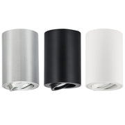 Zana Round Barrel Black | White | Silver Round GU10 Surface Mounted Down Light - Lighting.co.za