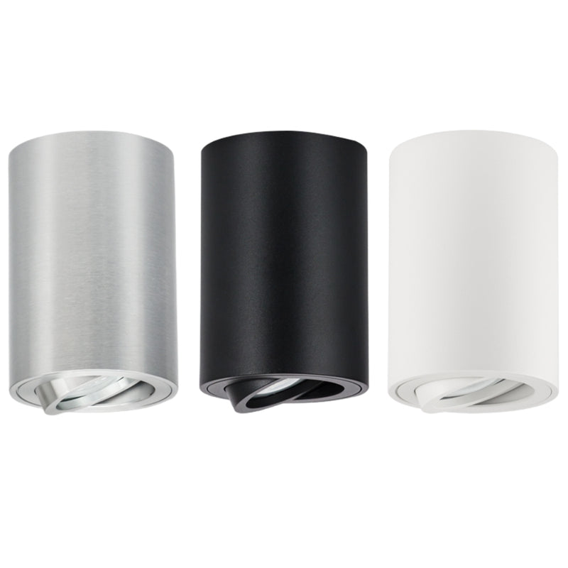 Zana Round Barrel Black | White | Silver Round GU10 Surface Mounted Down Light - Lighting.co.za