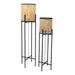 Rattan Dutch Weave Pedestal Floor Lamp 2 Sizes - Lighting.co.za