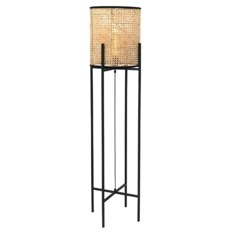 Rattan Dutch Weave Pedestal Floor Lamp 2 Sizes - Lighting.co.za