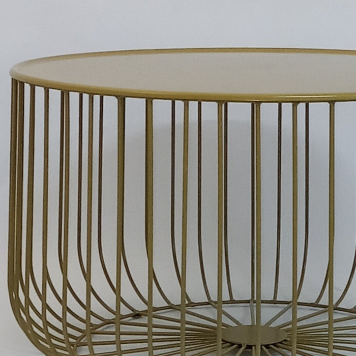 Sphere Black | Gold | White Grid Metal Coffee Table - Lighting.co.za