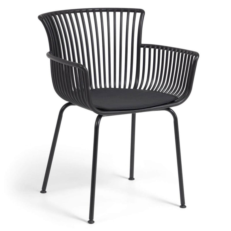 Amanzi Black or Beige Arm Dining Chair - Lighting.co.za