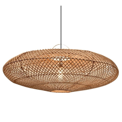 UFO Sphere Natural Rattan Pendant Light 2 Sizes - Lighting.co.za