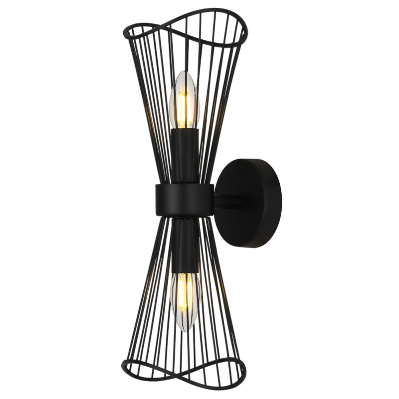 Sensu Baccor Black | Gold Wire Up Down Wall Light - Lighting.co.za