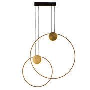 Somerset Double Black and Gold Ring LED Pendant Light Dim - Lighting.co.za