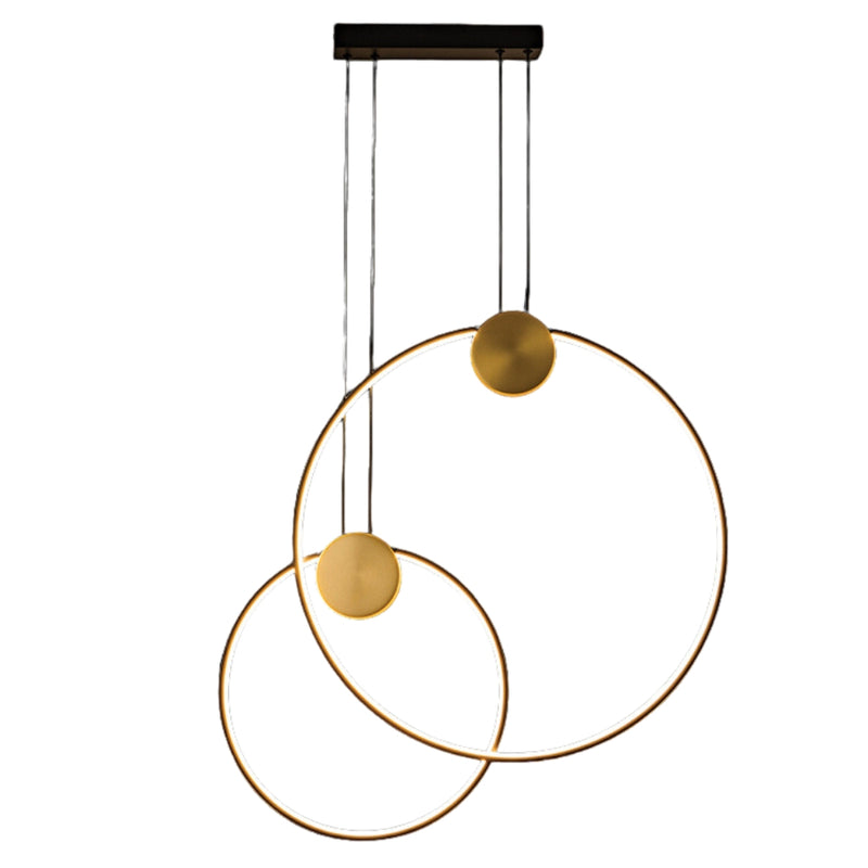 Somerset Double Black and Gold Ring LED Pendant Light Dim - Lighting.co.za