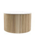 Vusi Cloud Round Slatted Coffee Table with Stone Top - Lighting.co.za