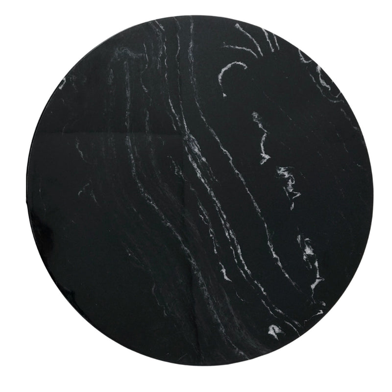 Vusi Cloud Round Slatted Coffee Table with Stone Top - Lighting.co.za