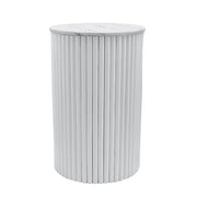 Vusi Cloud Round Slatted Side Table with Stone Top 2 Sizes - Lighting.co.za