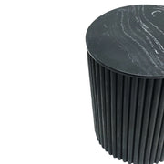 Vusi Cloud Round Slatted Side Table with Stone Top 2 Sizes - Lighting.co.za