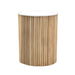 Vusi Cloud Round Slatted Side Table with Stone Top 2 Sizes - Lighting.co.za