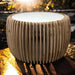 Zee Slatted Coffee or Side Table with Stone Top - Lighting.co.za