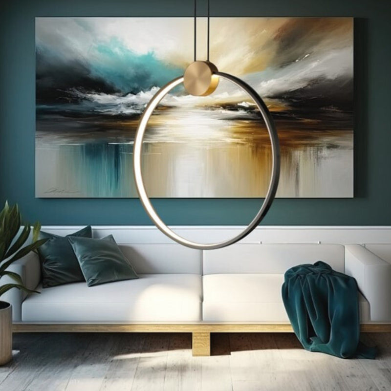 Somerset Black and Gold Ring LED Pendant Light 2 Sizes - Lighting.co.za