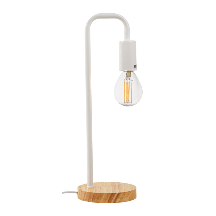 Cilla Black | White and Wood Desk Lamp - Lighting.co.za
