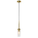 Luxuria Fluted Clear Glass and Brass Look Pendant Light - Lighting.co.za