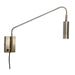 Ultra Brass Look LED Arm Wall Light with Cord and Plug - Lighting.co.za