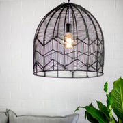 Satori Natural | Black | White Rattan Pendant Light 2 Sizes - Lighting.co.za