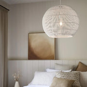 Lamaria Black or White Woven Rattan Pendant Light - Lighting.co.za