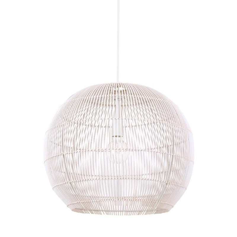 Lamaria Black or White Woven Rattan Pendant Light - Lighting.co.za