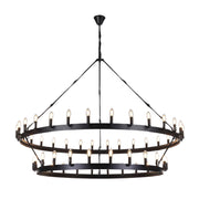 Portland Farmhouse 2 Tier Black 54 Light Chandelier - Lighting.co.za