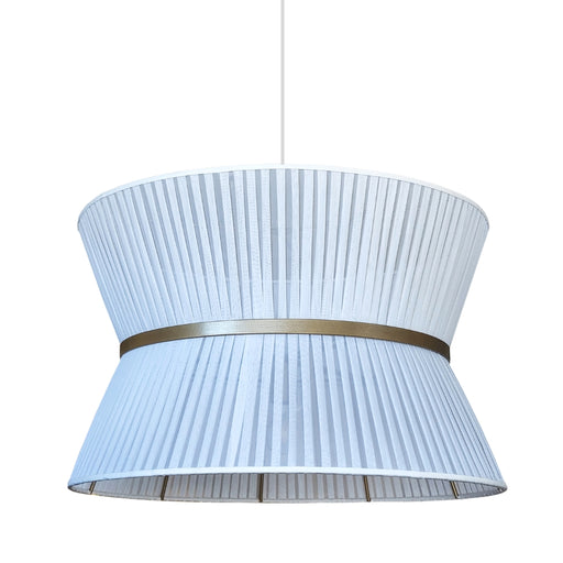 Bowtie Large Pleated White and Gold Pendant Light - Lighting.co.za