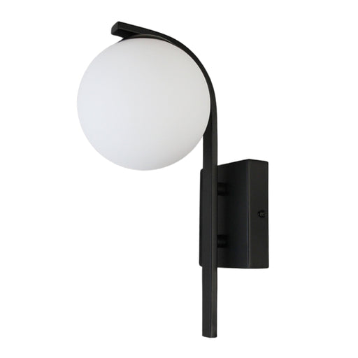 Curve Black | White and Glass Ball Wall Light - Lighting.co.za