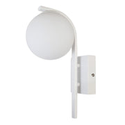 Curve Black | White and Glass Ball Wall Light - Lighting.co.za