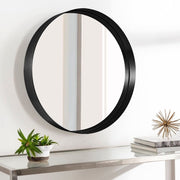 Elling Thin Round Black or Gold Deep Set Wall Mirror - Lighting.co.za