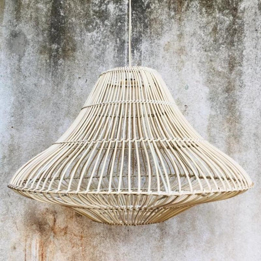 Natural rattan outlet pendant light