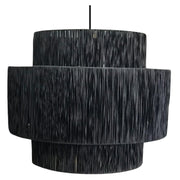Thuli Double Drum Natural or Black Raffia Wrap Pendant Light - Lighting.co.za