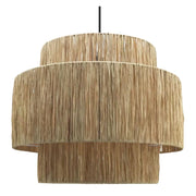 Thuli Double Drum Natural or Black Raffia Wrap Pendant Light - Lighting.co.za
