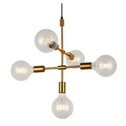 Loft 5 Light Brass Look Multi Pendant Light - Lighting.co.za