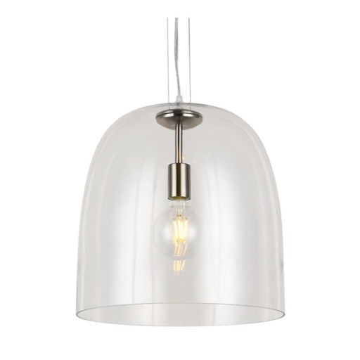 Lira Amber | Smoke | Chrome Glass Dome Pendant Light - Hanging Lights - Lighting.co.za