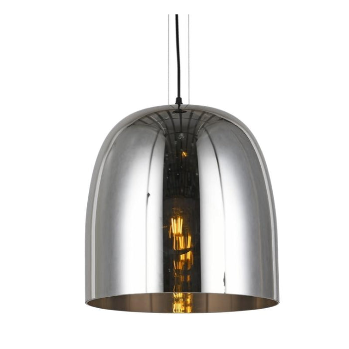 Lira Amber | Smoke | Chrome Glass Dome Pendant Light - Lighting.co.za
