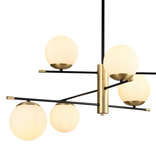 Urban 6 Light Black and Brass Look Chandelier - Lighting.co.za