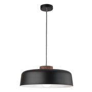Bara Black or White and Wood Look Nordic Pendant Light - Lighting.co.za
