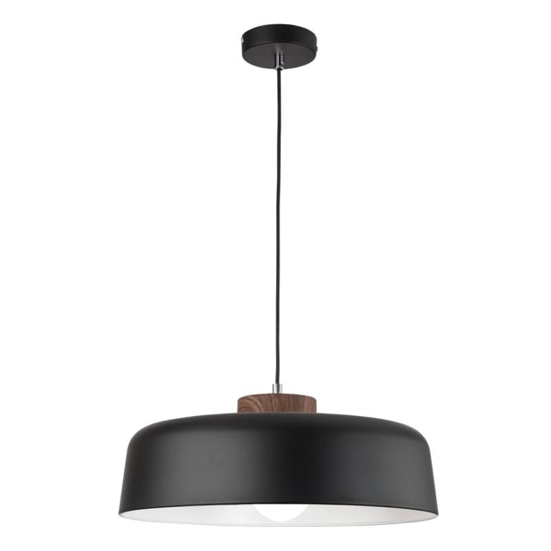 Bara Black or White and Wood Look Nordic Pendant Light - Lighting.co.za