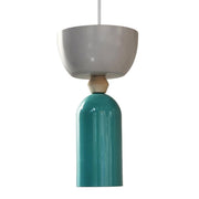 Bara Tall Double Dome and Wood Pendant Light - Lighting.co.za