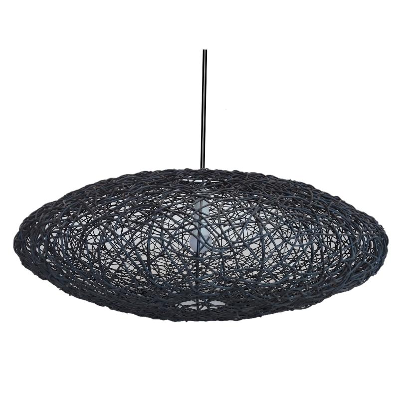 Gaia Woven Synthetic Cane Eclipse Pendant Light 2 Sizes - Lighting.co.za
