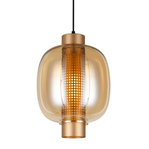 Chicago Tall Pod Black or Gold and Glass Pendant Light - Lighting.co.za