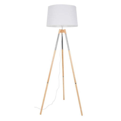 Elston White And Wood Floor Lamp - Lighting.co.za