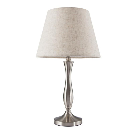 Marram Chrome And Natural Hessian Shade Table Lamp - Lighting.co.za